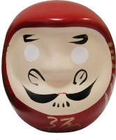 Керамическая японская кукла Дарума, красный цвет, 8х7см