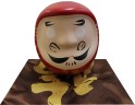 Керамическая японская кукла Дарума, красный цвет, 8х7см