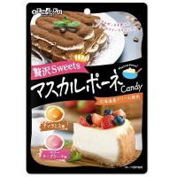 Карамель со вкусом тирамису "Маскарпоне" и ягодного чизкейка Сенджаку Senjaku, 70 г, Япония