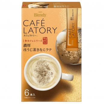 Насыщенный Чай Ходзича-Латте с Кинако и молочной пенкой Hojicha Kinako Latte Blendy AGF, 6 стиков, 68 г, Япония 