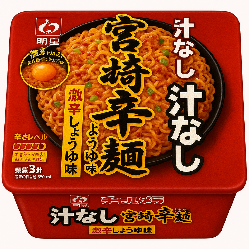 Жареная лапша б/п из префектуры Миядзаки с морским гребешком и острым красным перцем Myojo Foods, Япония, 109г