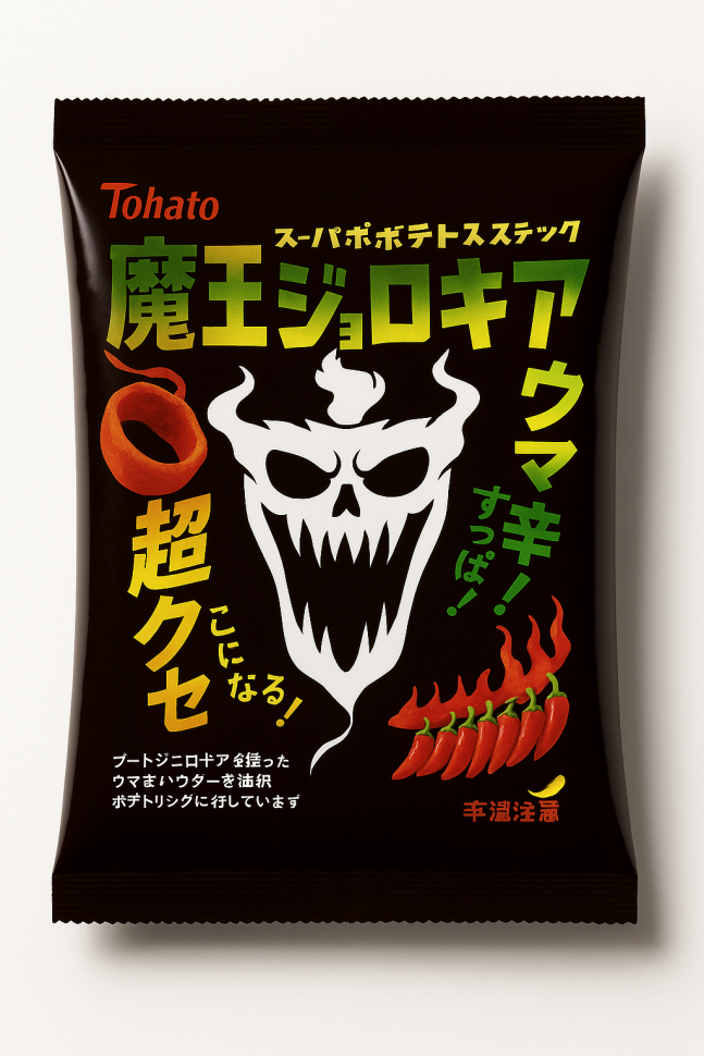 Острые картофельные колечки со жгучим перцем Naga Jolokia и лемонграссом TOHATO INC, Япония, 40г