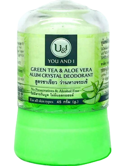 Кристаллический дезодорант с зеленым чаем и алоэ You&I, 80 г, Таиланд