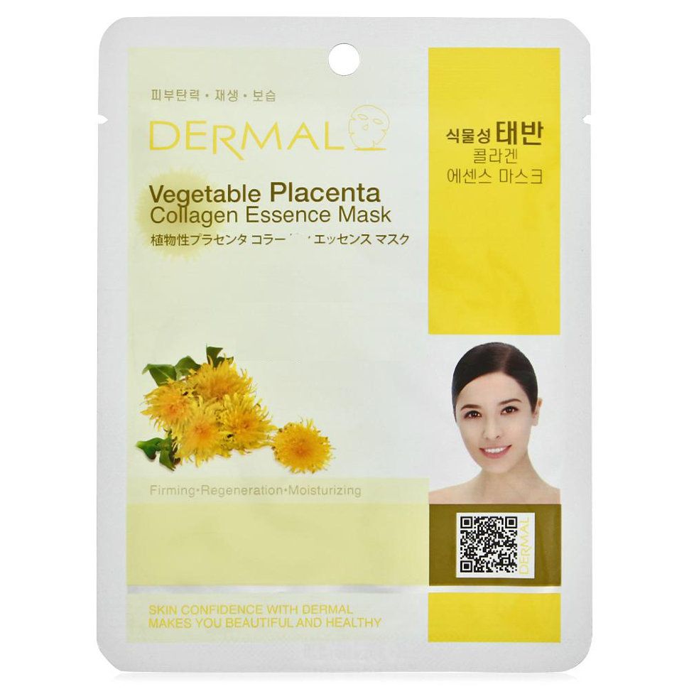 Коллагеновая маска Dermal Растительная плацента Collagen Essence Mask, Корея, 23г