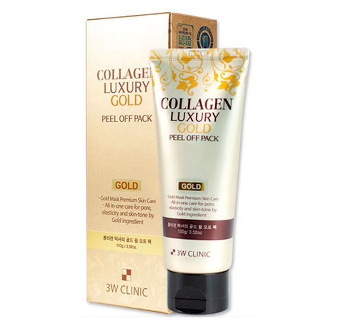 Золотая маска-плёнка с коллагеном Collagen Luxury Gold Peel Off Pack 3W Clinic, Корея