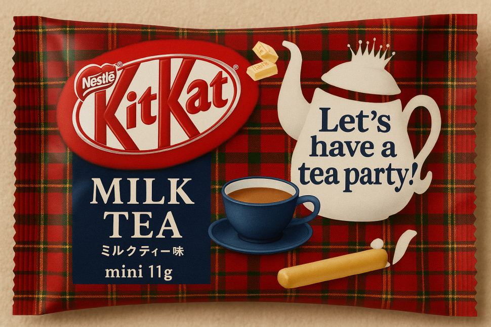 Японский Кит-кат со вкусом черного чая с молоком Japan Nestle, 90г