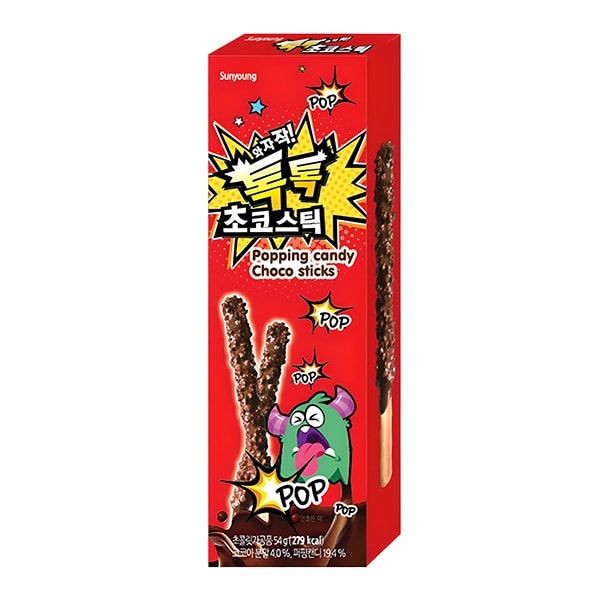 Палочки Поки шоколадные со взрывающейся карамелью Sunyoung, 54г