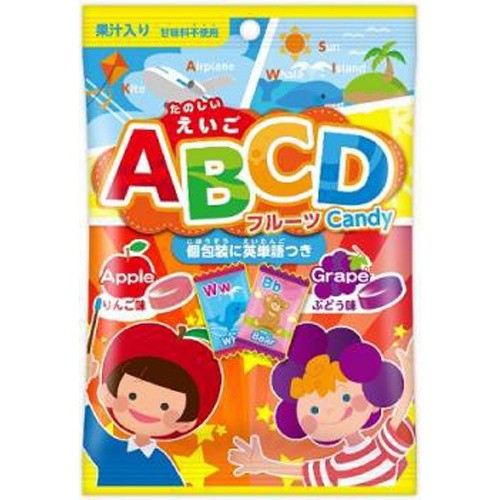 Фруктовые леденцы "Алфавит" со вкусом винограда и яблока с витаминами Senjakuame ABCD, 66 г, Япония