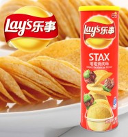 Чипсы Lays STAX Обжигающий барбекю соус, 104г, Китай