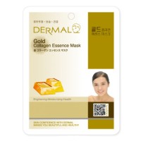 Маска для лица с золотом и коллагеном Dermal Gold Collagen Essence Mask, Корея, 23г