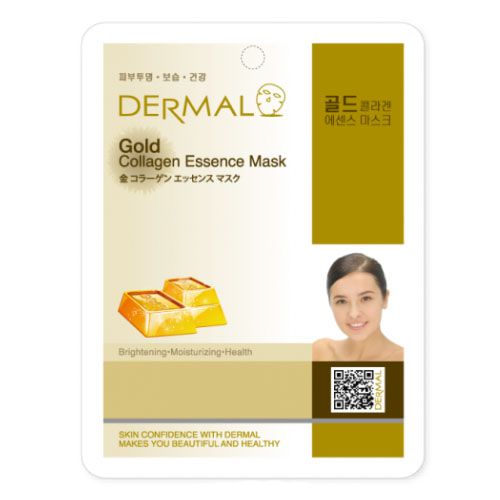 Маска для лица с золотом и коллагеном Dermal Gold Collagen Essence Mask, Корея, 23г