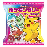 Виноградное желе в индивидуальных упаковках с изображениями Покемонов: Спригатито, Фуекоко, Кваксли и Пикачу, Фурута Furuta, 6 шт, 96 г, Япония