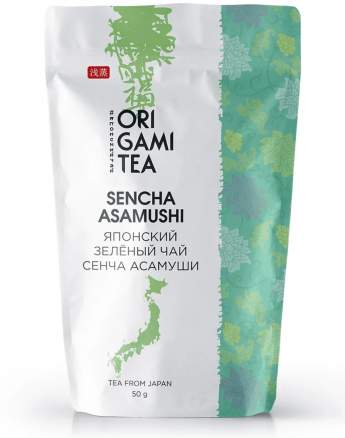 Японский зеленый чай Оригами "Сенча Асамуши" листовой Origami Tea, 50г 