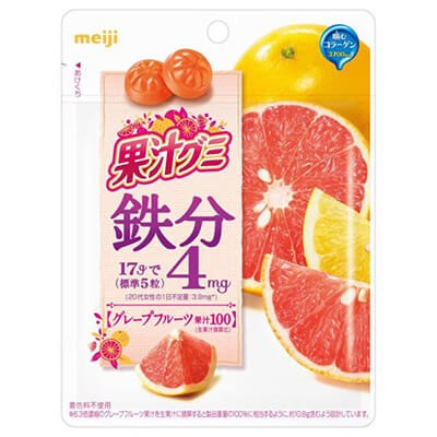 Мармелад Meiji с грейпфрутом, коллагеном и железом 68г, Япония