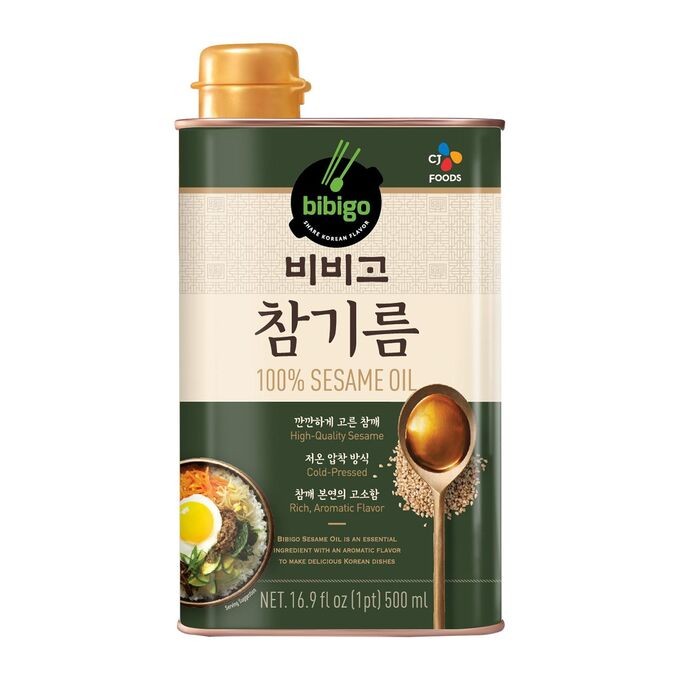 Кунжутное масло 100% CJ Foods Bibigo (нерафинированное), 500 мл, Корея