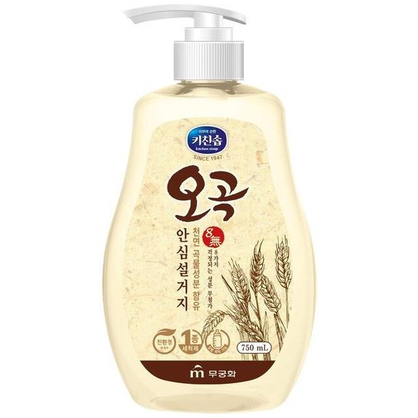 Жидкое средство для мытья посуды, овощей и фруктов Mukunghwa Злаки (антибактериальное), 750мл Корея