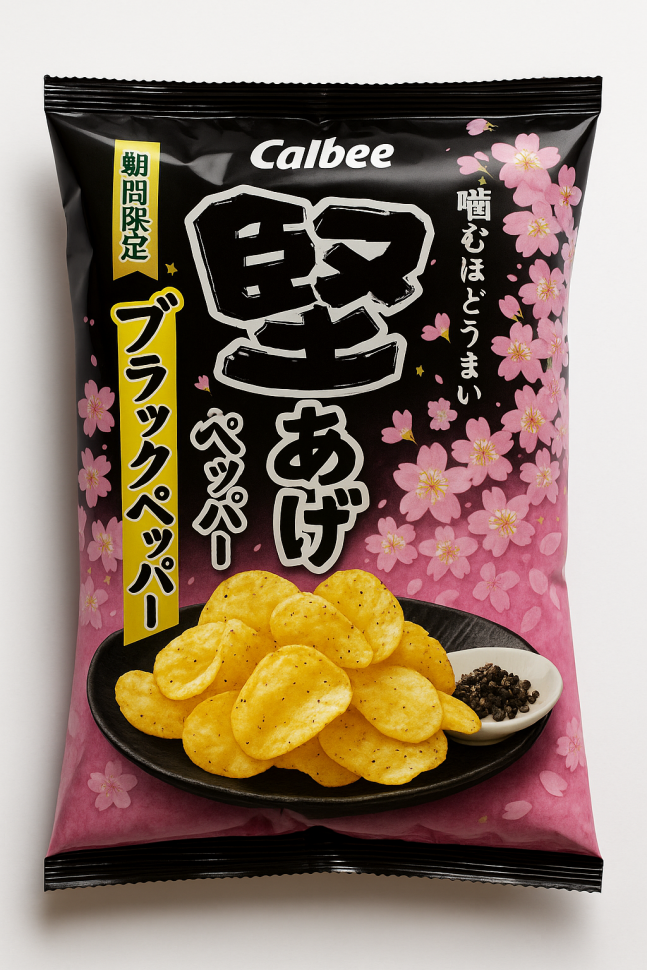 Чипсы Calbee картофель катаагэ, жгучий Черный Перец 65 г