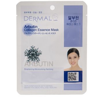Маска для лица с коллагеном и арбутином Dermal Arbutin Collagen Essence Mask, Корея, 23г