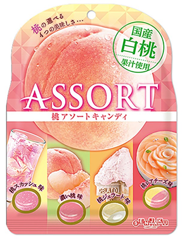 Леденцы Персиковое Сенжаку Ассорти "Момозукуши"  ( 5 вкусов персика) / Винограда, Senjakuame-Honpo 85г, Япония