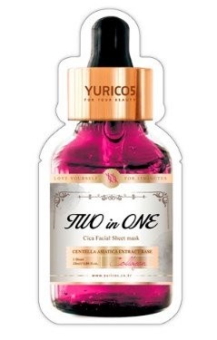 Маска для лица тканевая 2в1 с экстрактом Центеллы Азиатской и Коллагеном, YURICOS Корея