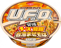 Рамен сливочно-сырный "Тайваньская Мазесоба" с пикантным соусом чили и свиным шпиком UFO Nissin, 110 г, Япония