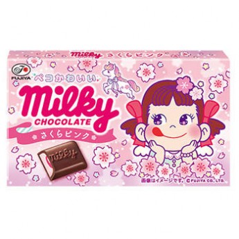 Молочный шоколад Milky розовая сакура, 160г, Япония
