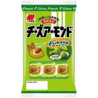 Рисовые снэки Сэмбэй в соевом соусе с сыром, миндалем и васаби Sanko Seika, 100 г, Япония