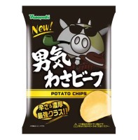 Картофельные чипсы &quot;Для дерзких&quot; с мраморной говядиной, острым васаби и перцем Ямайоши Yamayoshi, 45 г, Япония