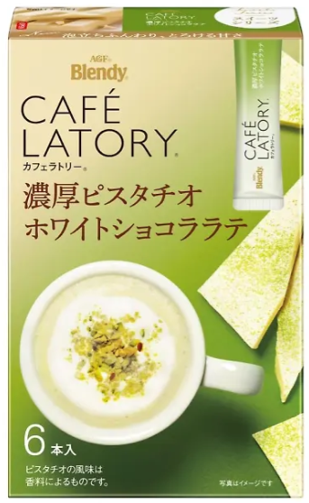 Японский латте фисташка в белом шоколаде AGF Blendy, 6 шт,60 г