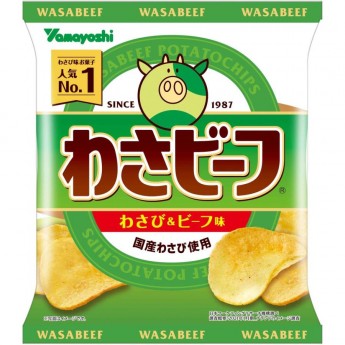 Картофельные чипсы с острым васаби и говядиной Yamayoshi  Ямайоши , 50 г, Япония