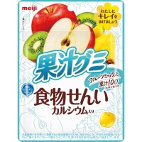 Мармелад Meiji ассорти фруктов - киви, ананас, яблоко, с клетчаткой, Мультифрукт, 68 г Япония
