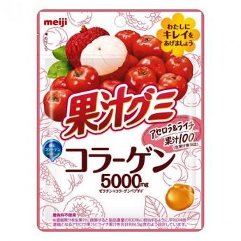 Мармелад Meiji личи коллаген и ацерола, 68г Япония