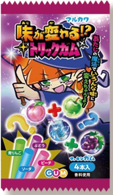 Жевательная резинка "Волшебница" вкусы яблоко, персик, виноград, содовая, 10г, Япония