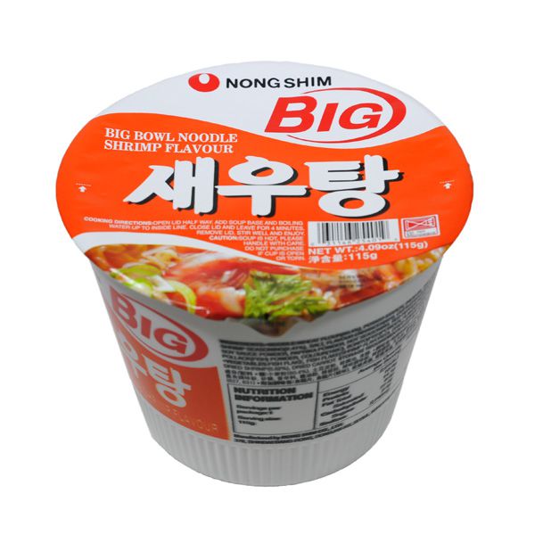 Лапша быстрого приготовления Нонгшим Сеутанг со вкусом креветок BIG BOWL (сушеная) (большой стакан) , 115г Nongshim, Корея