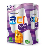 Особо мягкая туалетная бумага Codi Pure Deco (трехслойная, с тиснёным рисунком) 27 м *12 рулонов