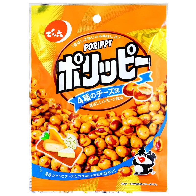 Арахис с четырьмя сырами: чеддер, камамбер, яма но, чечил Денроку Пориппи Denroku Porippy, 54 г, Япония