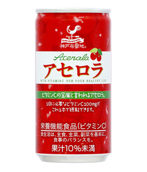 Сок ацеролы с ягодами Каму-Каму кислый (Барбадосская вишня) Tominaga Kobe & Kyorychi, 185г, Япония