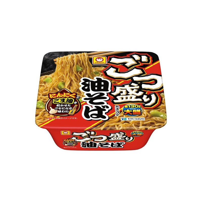 Лапша Тоюсуисан бп Гоцумори Абура ЯкиСоба с соусом из масел Чеснока и Кунжута с овощами на мясном бульоне Маручан Toyo Suisan , 163 г, Япония