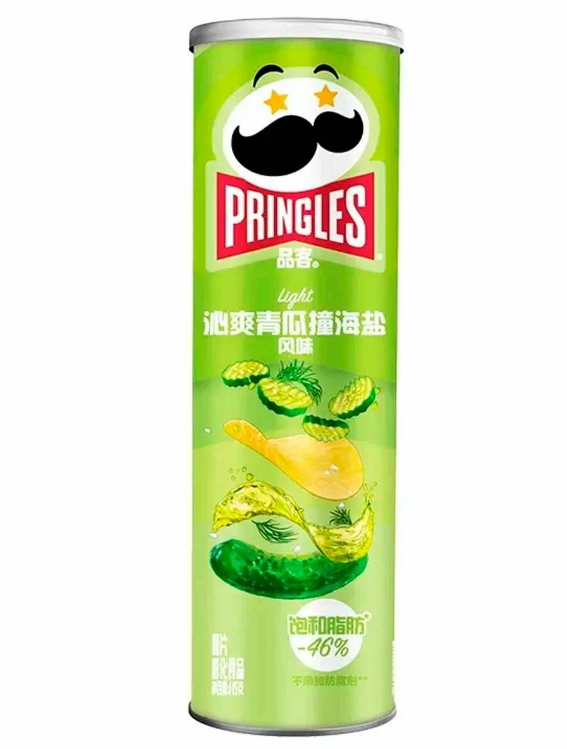 Чипсы картофельные Принглс огурец с морской солью Pringles Cucumber Sea Salt, 115 г, Китай