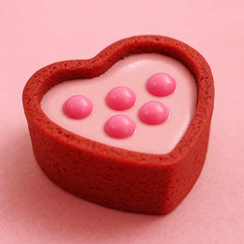 Мини тарты SIMLEZ с белым шоколадом и хрустящими шариками, со вкусом клубники