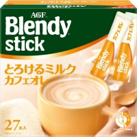 Латте с двойной порцией топленого молока и сливок (с сахаром) в стиках AGF Blendy, 251 г, 27 порций, Япония