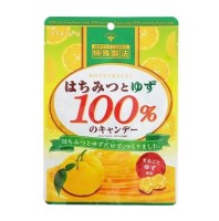 Леденцы медовые с мандарином Юдзу 100% (без добавок) Honey&amp;Yuzu Senjaku, 51 г, Япония
