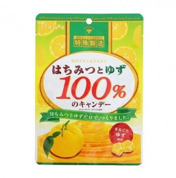 Леденцы медовые с мандарином Юдзу 100% (без добавок) Honey&Yuzu Senjaku, 51 г, Япония