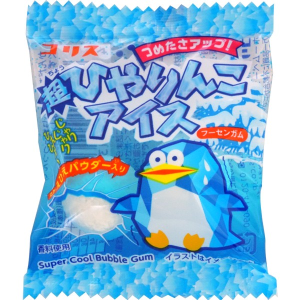 Суперохлаждающая жевательная резинка "Пингвин" - йогурт и газировка Корис Coris (с сыпучей текстурой), 12 г, Япония 