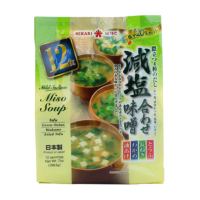 Мисо-супы быстрого приготовления Органик Хикари Мисо с тофу, луком и вакаме с пониженным содержанием соли Hikari Miso, 12 порций, 20 порций, Япония