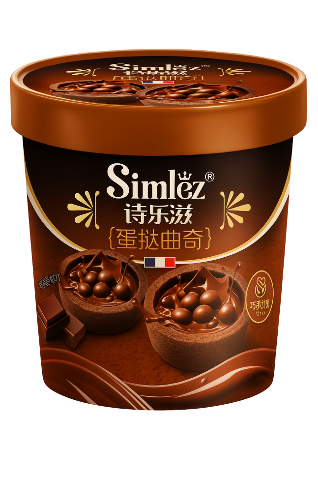 Мини-тарты SIMLEZ с шоколадной начинкой и хрустящими шариками, 80г