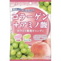 Леденцы с персиком и виноградом, коллагеном и аминокислотами Сенжаку Senjaku , 52 г, Япония