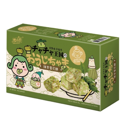 Бисквитное печенье Snowflake Юки с чаем матча, 96г, Тайвань