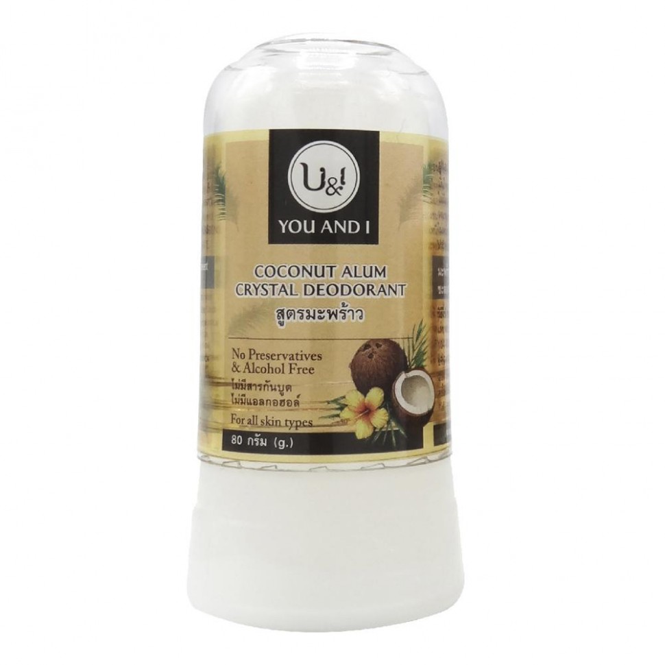 Кристаллический дезодорант с ароматом кокоса You&I без добавок, 80 г, Таиланд