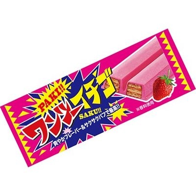 Вафля Paki Saku в клубничном шоколаде, 15г, Япония
